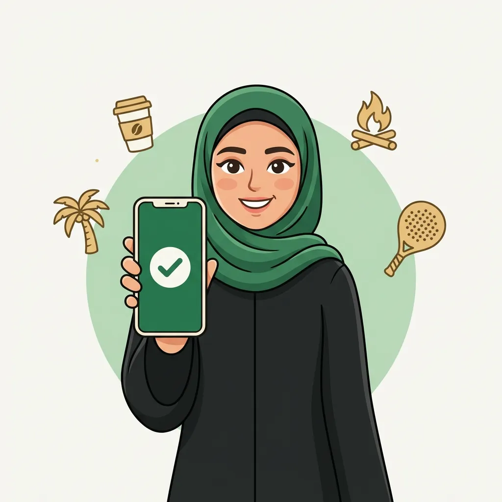 شابة ترفع جوالها وقد أعلنت أنها متاحة